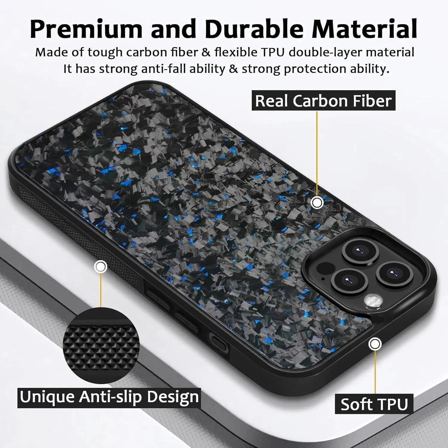 Real Black Classic Carbon Fiber Phone Case | iPhone | MAGSAFE - 